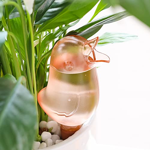 Lot de 2 dispositifs d'arrosage automatique transparents en forme d'oiseau pour plantes de jardin