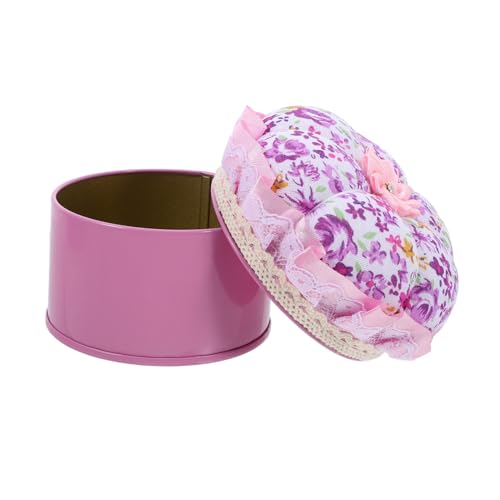 ARTIBETTER Box Sewing Kit Needle Small Organizer Pin Cushions Holder Sewing Pin Pillow Sewing Pin Storage Sewing Accessories Ball Head Quilting Pins Stash Sewing Pin Cushion for Purple Fabric