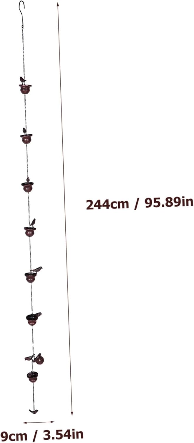 Outdoor Rain Chain for Gutters Decorative Rainwater Diverter Durable Garden Drainage for Patio Functional Replacement Downspout Chain with Elegant