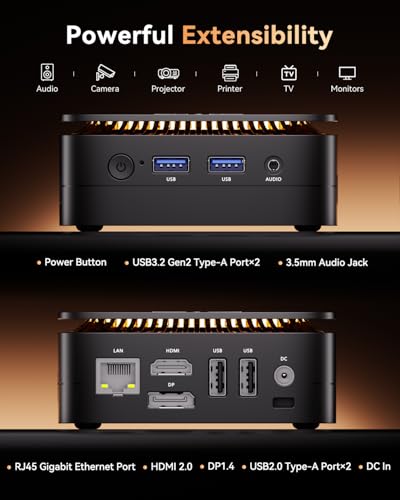 Image of KAMRUI Essenx E1 Mini Computer with N95 Processor, 12GB LPDDR5 256GB M.2 SSD Mini PC, Small PC Support Dual 4K, WiFi, Ethernet, Bluetooth, Mini Desktop PC for Business