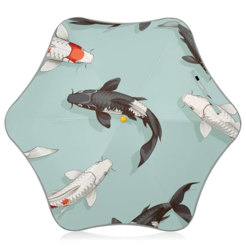 Parapluie enfants Poissons Koi réfléchissant contre la pluie et les UV en sécurité