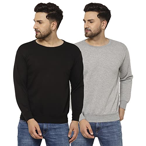 Image of Mack Jonney Fleece Round Neck Sweatshirt for Men (Pack of 2)-SW RN MLG BLU 02-P
