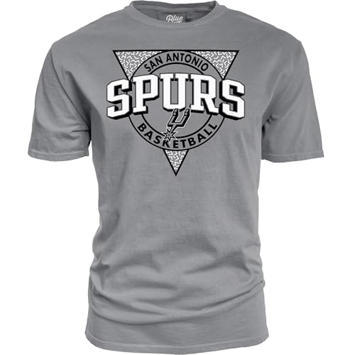 San Antonio Spurs NBA Officially Licensed T-Shirt Ringspun Triblock Gray, Large