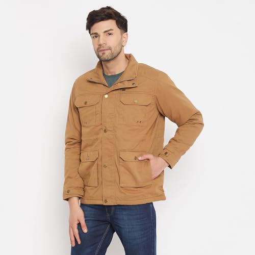 Image of Duke Cotton Blend Stardust Men Full Sleeve Standard Length Jacket (SDZ3063 Khaki XXL)