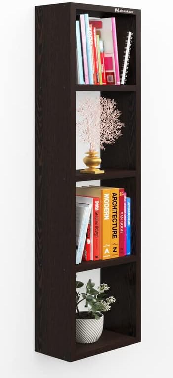 Sumwud Royal Free Standing Wall Mounted with Fastners Bookcase Book Shelf Display Rack Wenge (Engineered Wood)