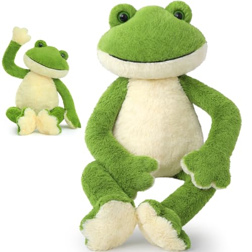 MaoGoLan Big Stuffed Frog 24 inch Giant Cute Frog Stuffed Animal for Teens Green Plush Toy for Girls Large Toad Plush Toy for Kids Birthday Gifts Themed Party Decor