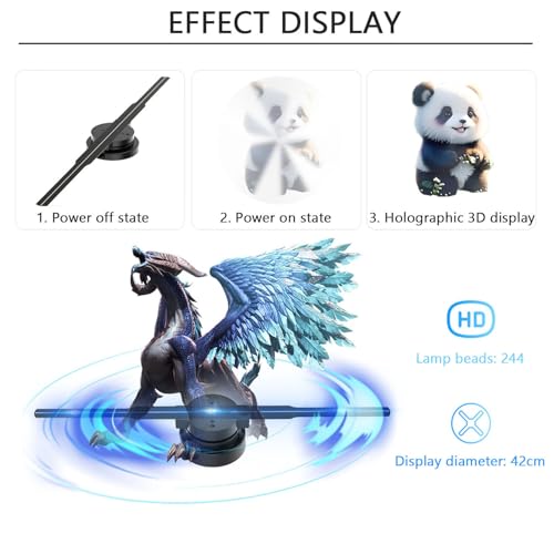 Projecteur 3D hologramme fan avec 224 perles LED premium - 3