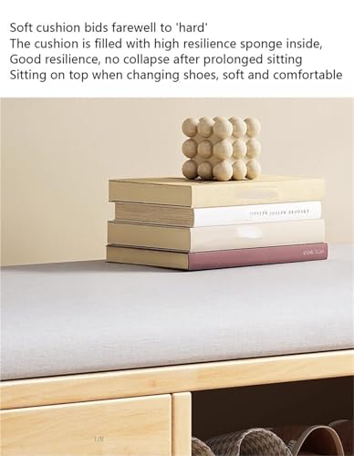Banc à chaussures 80 cm avec coussin souple et tiroir de rangement