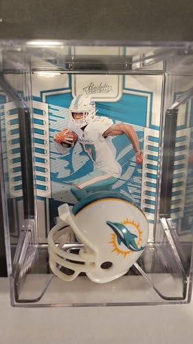 Jaylen Waddle Miami Dolphins Mini Helmet Football Card Display Case Collectible Auto Shadowbox Autograph
