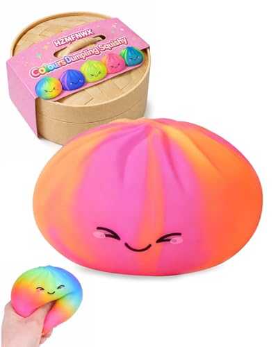 Dumpling Squishy Tie Dye Texture with Food Steamer, Colorful Tie-Dye