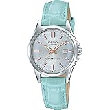 CASIO Damen Analog Quarz Uhr mit Leder Armband LTS-100L-2AVEF