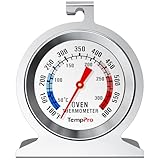 TempPro Oven Thermometer for Gas Oven, 50-300°C/100-600°F Smoker Temperature Gauge with 431 Stainless Steel, Analog Instant Read Cooking Thermometer (Previously ThermoPro)