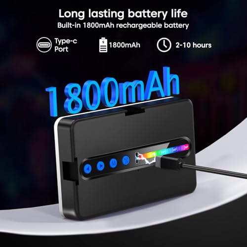 Image of Sounce RGB LED Video Camera Light | Full Colour | 1800mAh Rechargeable | Dimmable | 3 Cold Shoe Mounts & Screw Tripod Hole | for Selfie, Photography & Videography