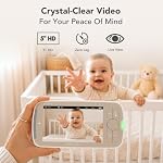 Moniteur vidéo pour bébé Infant Optics DXR-8 PRO, résolution HD 720P, écran de 5" , A.N.R. breveté (réduction active du bruit), sans WiFi, panoramique inclinaison zoom, et lentilles interchangeables