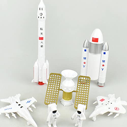 Soimiss Birthday Space Cake Decoration Astronaut Figurines Plane Rocket Cup Toppers 10 Pcs #TOP1