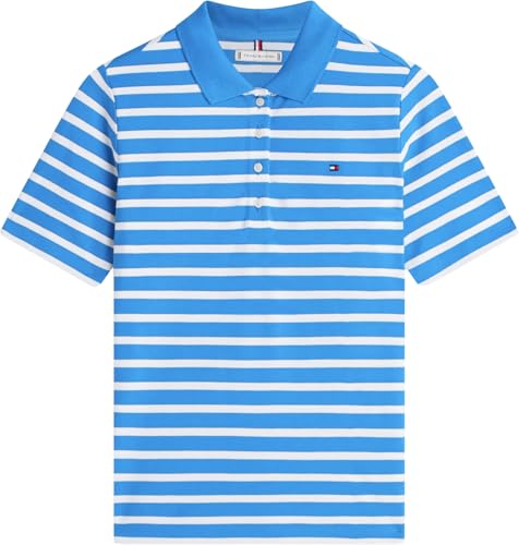 Tommy Hilfiger Damen Poloshirt Kurzarm 1985 Pique Regular Fit, Blau (Breton STP Blue Orbit/Ecru), L – Ansicht 6