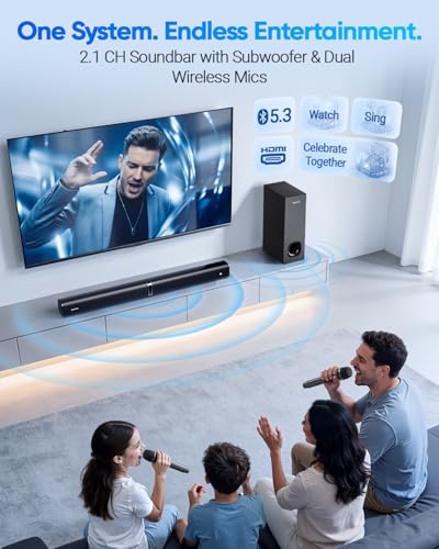 image for SunTrok Soundbar with Subwoofer for TV, Home Theater Bluetooth 5.3 Spe