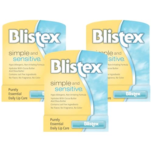 Blistex Simple & Sensitive Lip Balm, 0.15 Ounce Tube – Hypo-Allergenic Unflavored Lip Balm, Gentle Lip Moisturizer For Dry Lips, Contains Shea & Cocoa Butter image 3