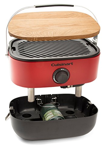 Image of Cuisinart CGG-750 Portable, Venture Gas Grill, Red & CGS-134BL Grilling Tool Set with Grill Glove, Black (3-Piece)