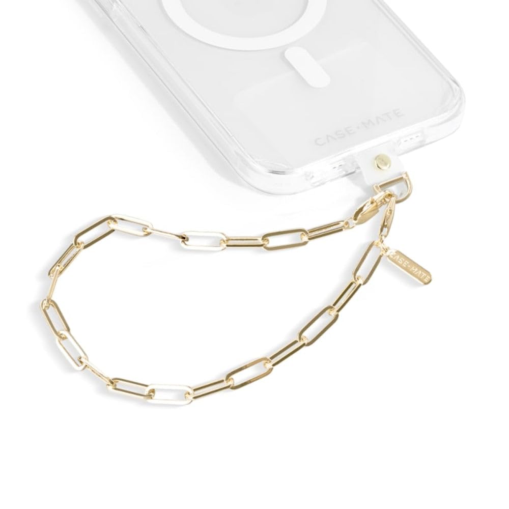 Case-Mate Phone Charm with Champagne Link Chain - Detachable Lanyard, Hands-Free Wrist Strap, Adjustable Phone Strap Grip for Women - iPhone 16 Pro Max/15 Pro Max/14/13/12/S25 Ultra/S24 - Champagne-image-40
