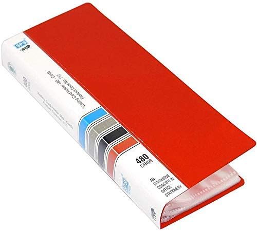 Skrill Business Card Holder, Visiting, Credit, Debit, Business, ID Card Holder/Organizer - 480 Pockets (Red)