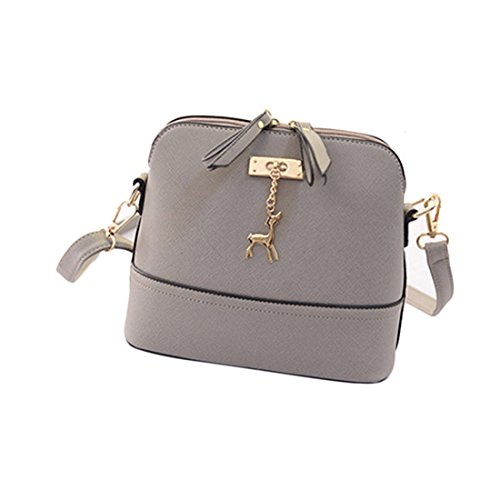 Froomer Generic - Borse a Tracolla da Donna, Stile Vintage, in Pelle Sintetica, 25 x 10 x 19 cm, Colore: Grigio