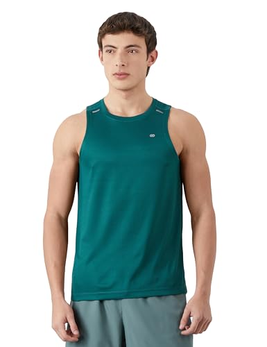 Image of Amazon Brand - Symbol Men's Polyester Color Block Active Regular Fit Sports | Round Neck | Sleeveless T-Shirt