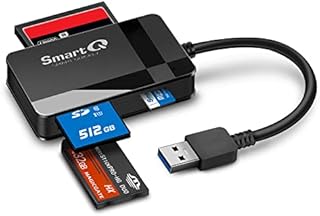 SmartQ C368 USB 3.0 SD Card Reader, Plug N Play, Apple and Windows Compatible, Powered by USB, Supports CF/SD/SDHC/SCXC/MMC/MMC Micro, etc.