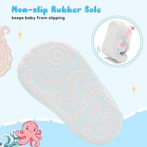 Image of Scurtain Baby Shoes Boy Girl First Walking Shoe Infant Crib Breathable Sneakers Lightweight Barefoot Shoes for Babies