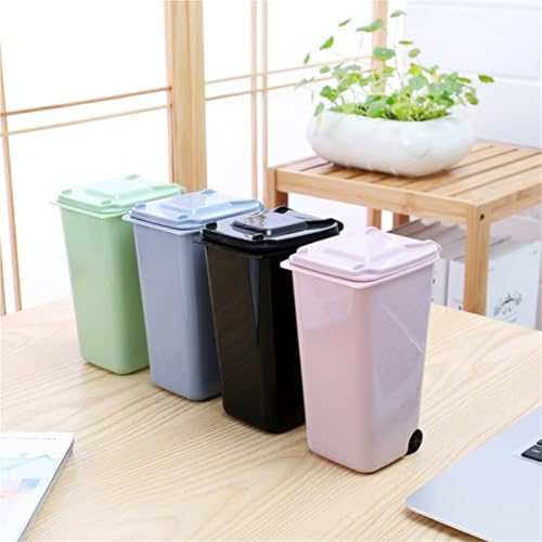 Mini bote de basura escritorio negro para eliminar el desorden de papeles 4