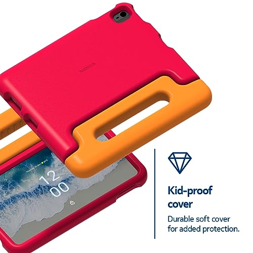 Nokia T10 Kids Cover con asa soporte anticaídas resistente en naranja 4