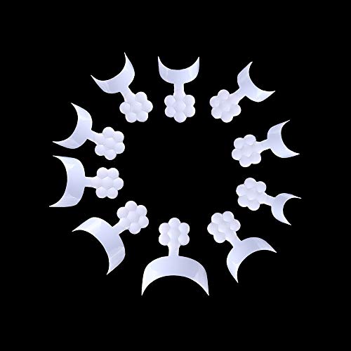 Geisofu 500PCS French Short False Nails, Acrylic False Nail Art Tips Finger Sticker Extension Tool，10 Sizes (White) (White)