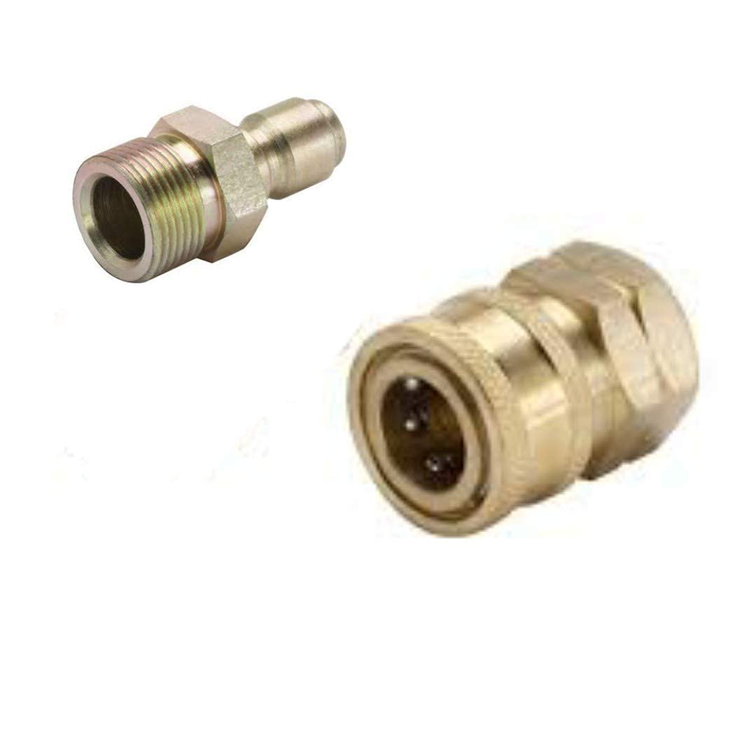 CAZAR M22X15 Brass Quick Connector for Pressure Washer (Quick Coupling Motor to Output Hose Pipe & Gun to Output Hose Pipe) (Set of 1 Male and 1 Female)-image-33