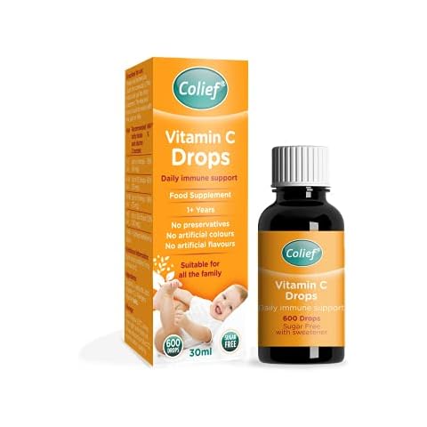 Colief - Vitamin C Drops - Daily Immune Support for Infants Age +1 - Diary, Gluten and Preservative Free - Supports Development of Healthy Bones and Teeth - 600 Drops Cover