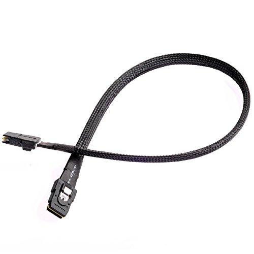 Silverstone SST-CPS02 - Cable con blindaje Grueso Interno Mini SAS SFF8088 a SFF8088 36pin, 0.5M