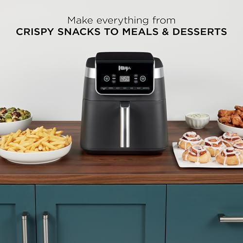 Image of Ninja | Air Fryer Pro XL | 6.5QT Capacity fits up to 9lbs of Wings| 7-in-1 Max Crisp, Broil, Air Fry, Roast, Bake, Reheat & Dehydrate | Dishwasher Safe Parts | Space Saving | Grey | AF182AMZ