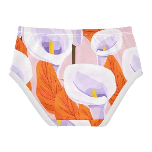 Purple Calla Lily Flowers White Orange Girls Underwear Toddler 2t Cotton Girl Panties Cute Print Kids Briefs Undies2