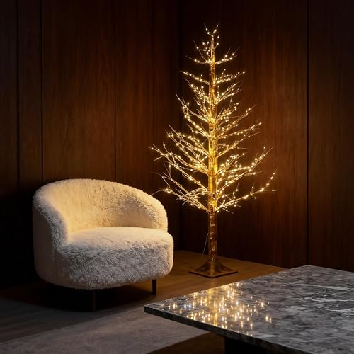 HipTree 4ft Lighted Gold Christmas Tree with 650 Led Fairy
