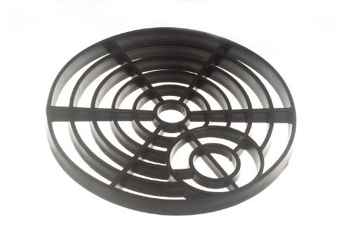 Grille d'évacuation 150mm en PVC noir anti-débris haute résistance