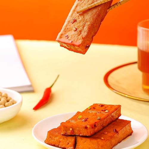Spicy Dried Tofu Snacks, Multi-Flavor Dried Tofu, Chinese Specialty Snacks, Five-Flavor Product Combination Gift Pack, 20 Bags Of Individual Packaging, Office Essential，440g15.5Oz (Spicy)