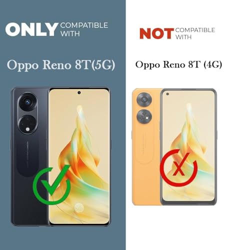 Image of AIBEX Compatible for Oppo Reno 8T 5G Flip Cover Leather Finish | Inside TPU with Card Pockets | Wallet Stand | Complete Protection Flip Case - Blue