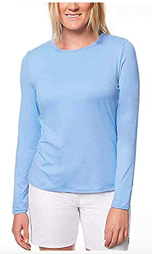 Hang Ten Womens Long Sleeve Rashguard with UPF 50+ (Large, Periwinkle)