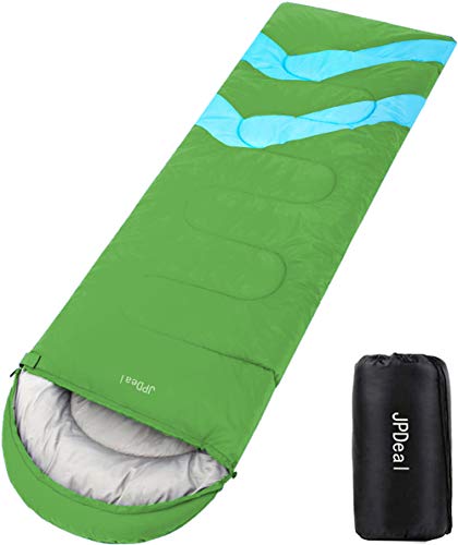 JPDeal 寝袋,シュラフ 封筒型 軽量 保温 寝袋 コンパクト収納 アウトドア 登山 車中泊 防災用 災害時 避難用 丸洗い 快適温度-5度-25度 950g 1.4kg 1.8kg 寝袋 オールシーズン使えます 収納袋付き (ダークグリーン)