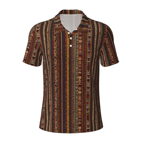 Moxquju African Tribal Style (5) Print Polo Shirt Classic Button