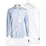 BALEINE 40'' Clear Garment Bags, 2 Packs PEVA Dress Bag for Closet Clothes Dresses Suit Coats Storage (Clear, 2PK)