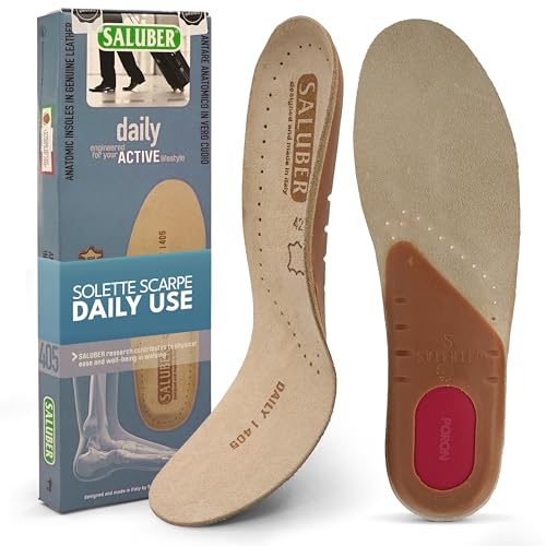 Solette Saluber Style Daily 405, ortopediche, Tecnologia Poron+ Ammortizzante, Solette Scarpe ad Azione Traspirante Antiodore, Uomo e Donna, Assorbono Shock (42)