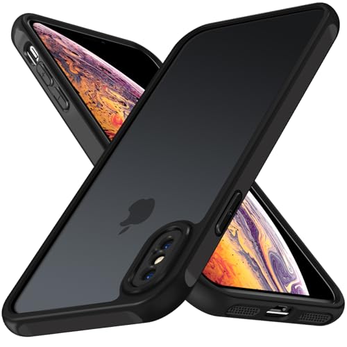 ivoler Funda Mate Negro para iPhone XS MAX 6.5 Pulgadas, [Protección Lente Cámara] [Protección Militar] Carcasa Protectora Antigolpes Trasera Translúcida Antihuellas Silicona Case