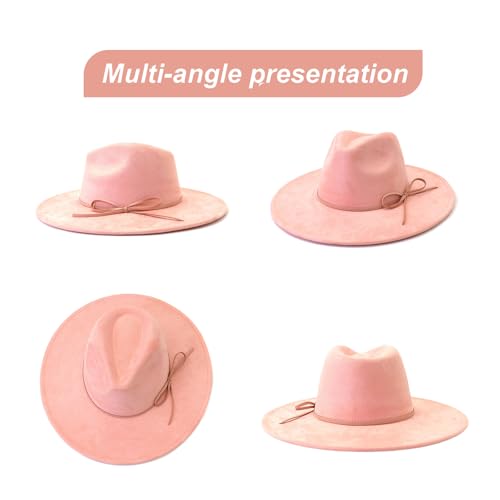 Image of Fedora Hats for Women Man with Big Wide Brim Classic Suede Panama Hat Western Outdoor hat