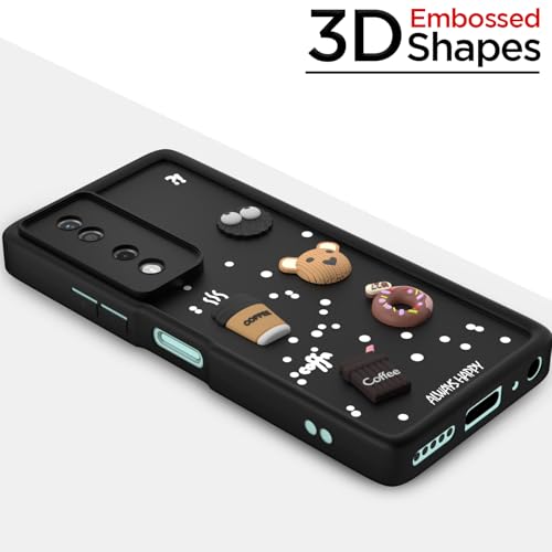 Image of Pikkme Back Cover for Honor X7B 5G | Cute Fun Cartoon 3D Bear Silicone Full Body Protection Bumper Case (Black)