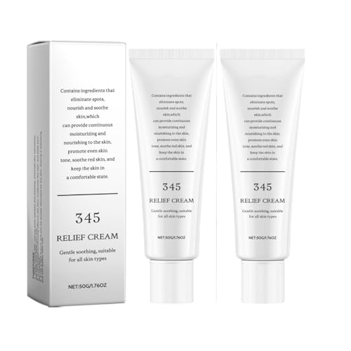345 Relief Cream, 345 Intensive Repair Creams, 345 Soothing Creamss - Crema hidratante facial antiarrugas para el cuidado de la piel - Crema hidratante facial para acné y piel grasa,2PCS